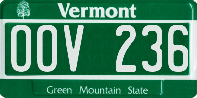 VT license plate OOV236