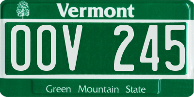 VT license plate OOV245