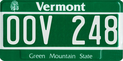 VT license plate OOV248