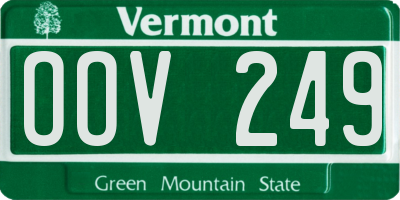 VT license plate OOV249