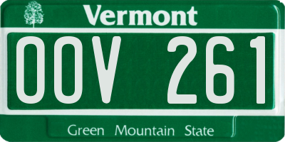 VT license plate OOV261