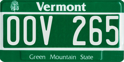 VT license plate OOV265