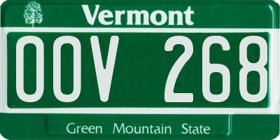 VT license plate OOV268