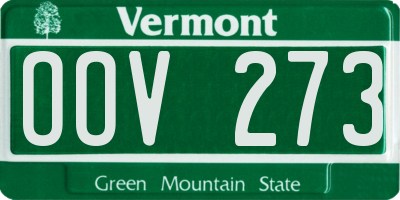 VT license plate OOV273