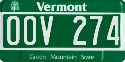 VT license plate OOV274