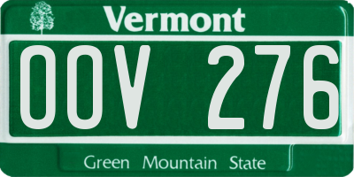 VT license plate OOV276