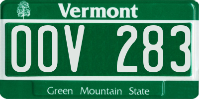 VT license plate OOV283
