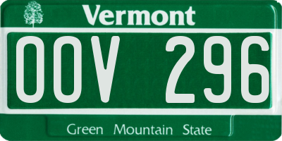 VT license plate OOV296