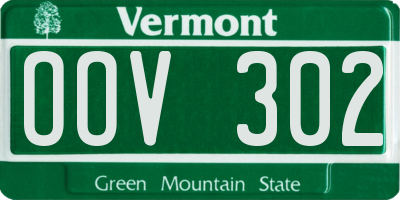 VT license plate OOV302