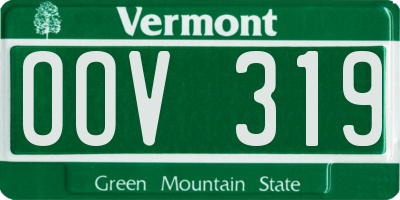 VT license plate OOV319