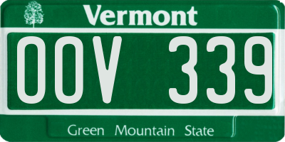 VT license plate OOV339