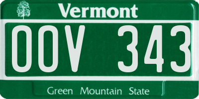 VT license plate OOV343