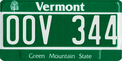 VT license plate OOV344