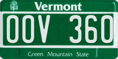 VT license plate OOV360