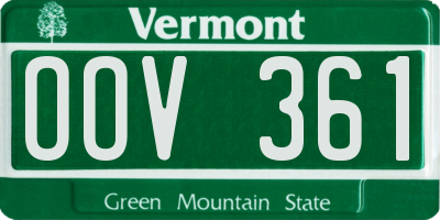 VT license plate OOV361