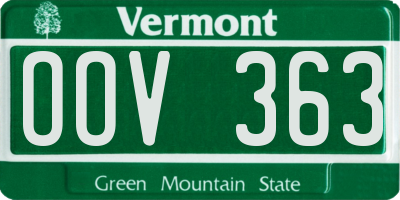 VT license plate OOV363