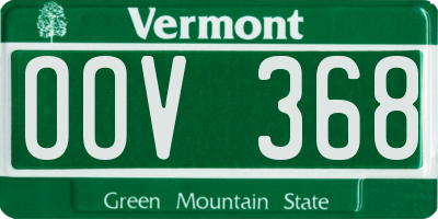 VT license plate OOV368
