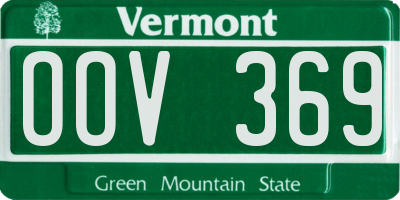 VT license plate OOV369