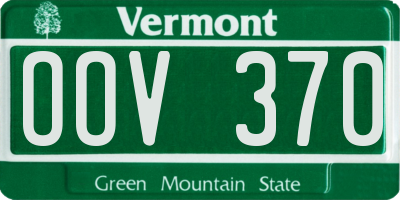 VT license plate OOV370