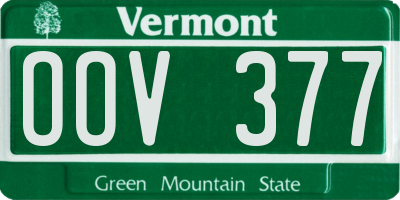 VT license plate OOV377