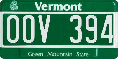 VT license plate OOV394