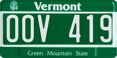 VT license plate OOV419