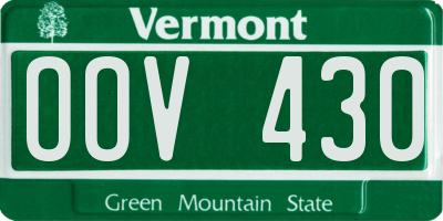 VT license plate OOV430