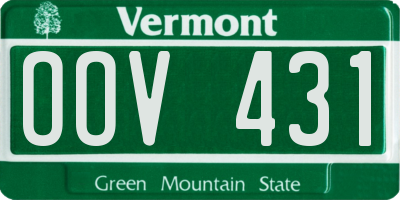 VT license plate OOV431