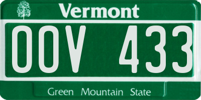 VT license plate OOV433