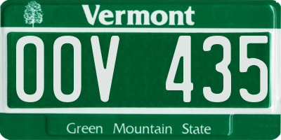VT license plate OOV435