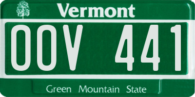 VT license plate OOV441