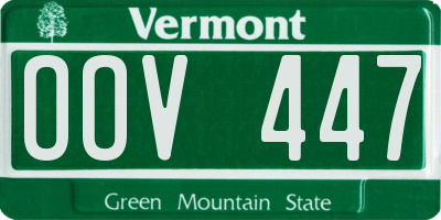 VT license plate OOV447