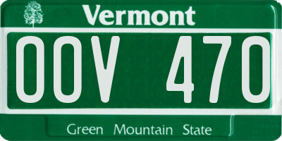VT license plate OOV470