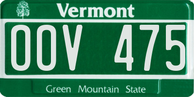 VT license plate OOV475