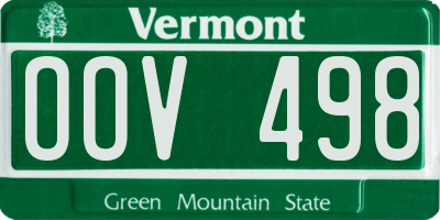 VT license plate OOV498