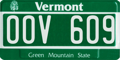 VT license plate OOV609