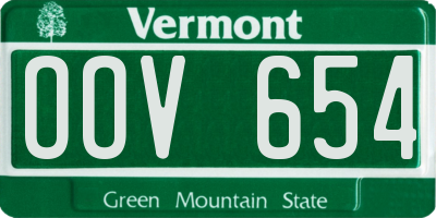 VT license plate OOV654