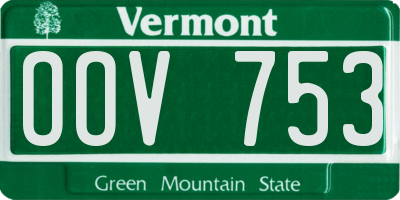 VT license plate OOV753
