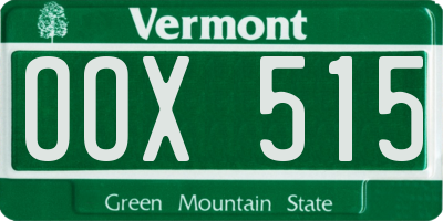 VT license plate OOX515
