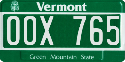VT license plate OOX765