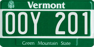 VT license plate OOY201