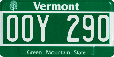 VT license plate OOY290