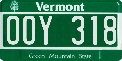 VT license plate OOY318