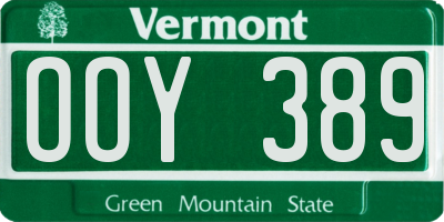 VT license plate OOY389