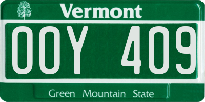 VT license plate OOY409
