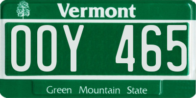 VT license plate OOY465