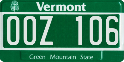 VT license plate OOZ106