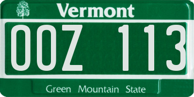 VT license plate OOZ113