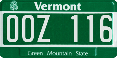 VT license plate OOZ116