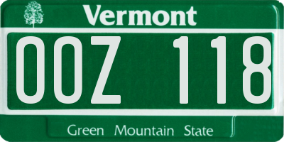 VT license plate OOZ118